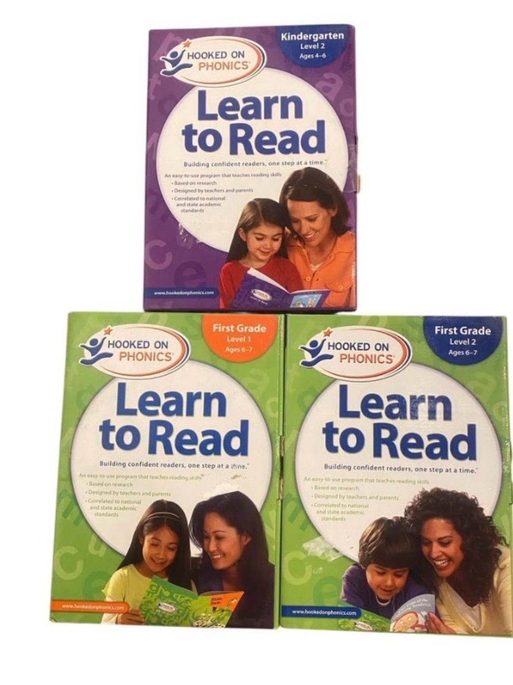 Hooked on Phonic Kinder level 2, First Grade level 1 & 2